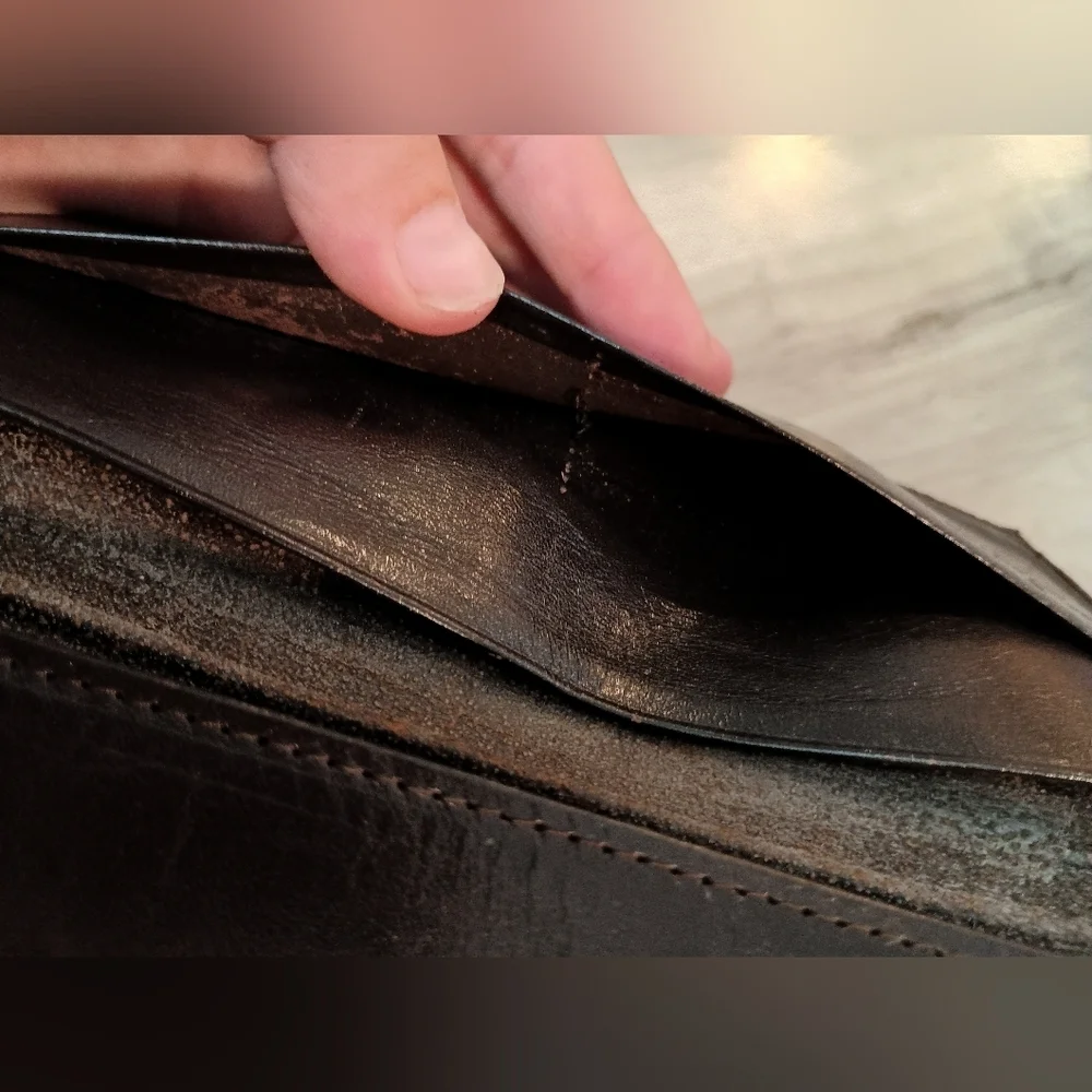 LOUIS VUITTON Monogram Porte Monnaie Credit Long Wallet Brown/ Check Holder